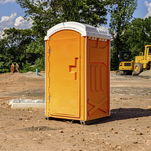 how often are the portable toilets cleaned and serviced during a rental period in Wood Lake